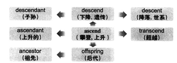 2019年6月大学英语六级词汇看图记忆：ascend