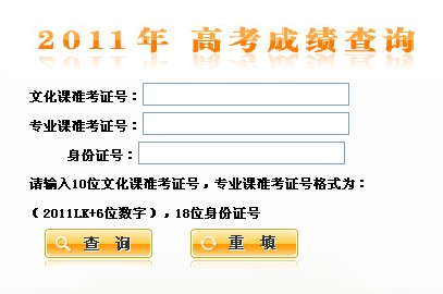 2011陕西高考成绩查询入口