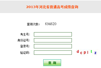 2013河北高考成绩查询入口