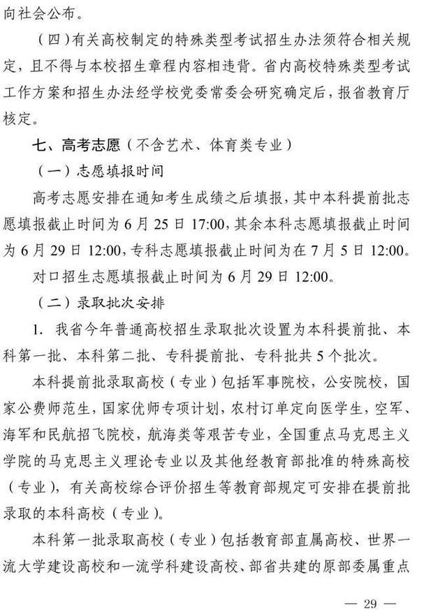 四川省2021年普通高校招生实施规定