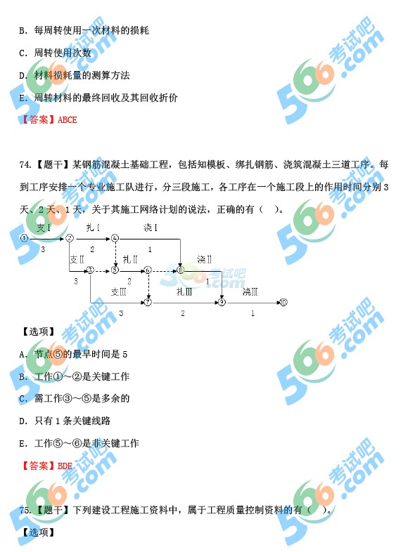 2015年二级建造师《施工管理》真题答案