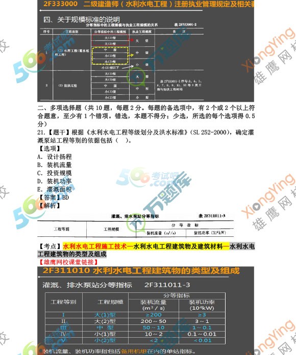 2016二级建造师考试《水利水电》真题答案