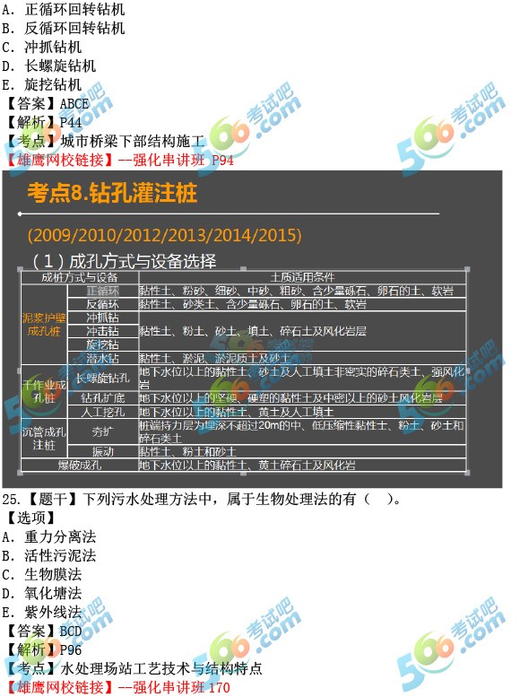 2017二建《市政工程》真题答案(含考点解析)