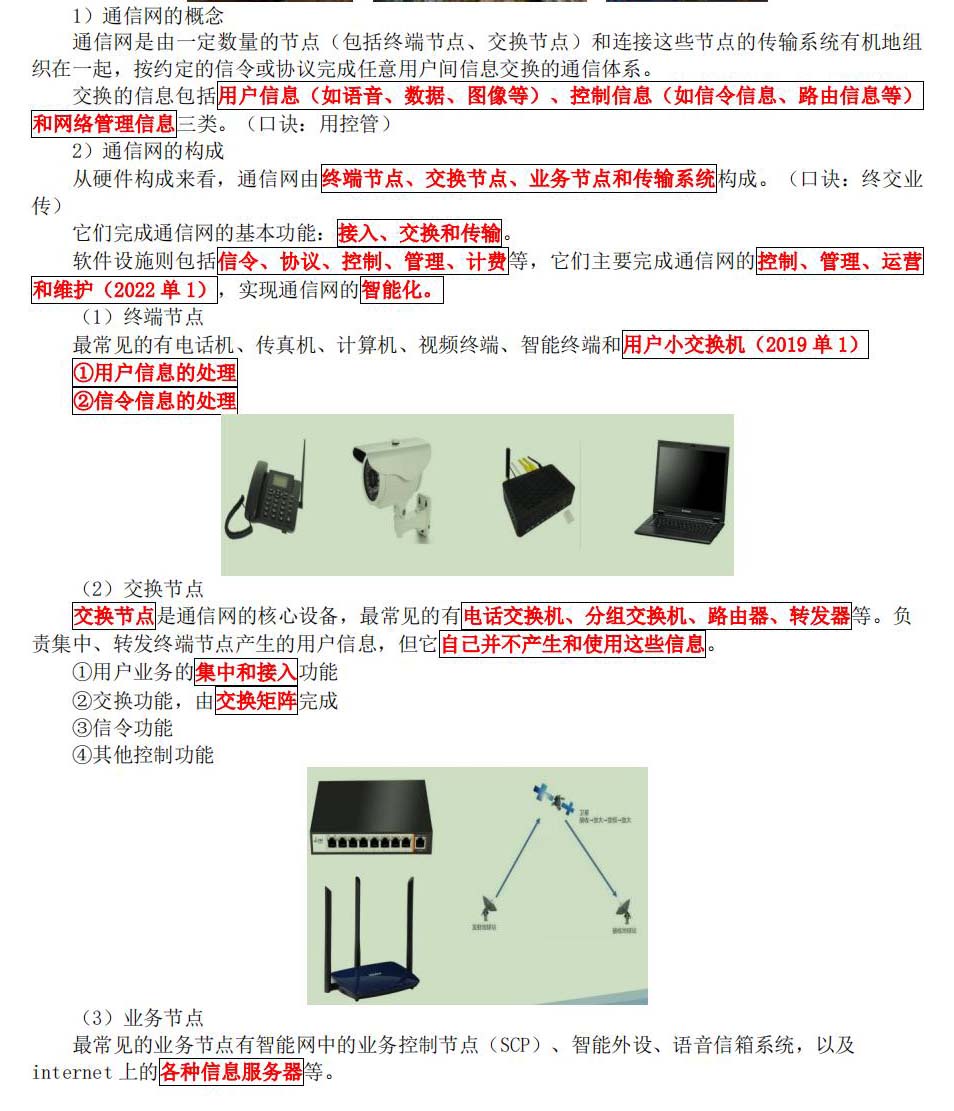 一建考试通信与广电工程讲义：现代通信网及其发展