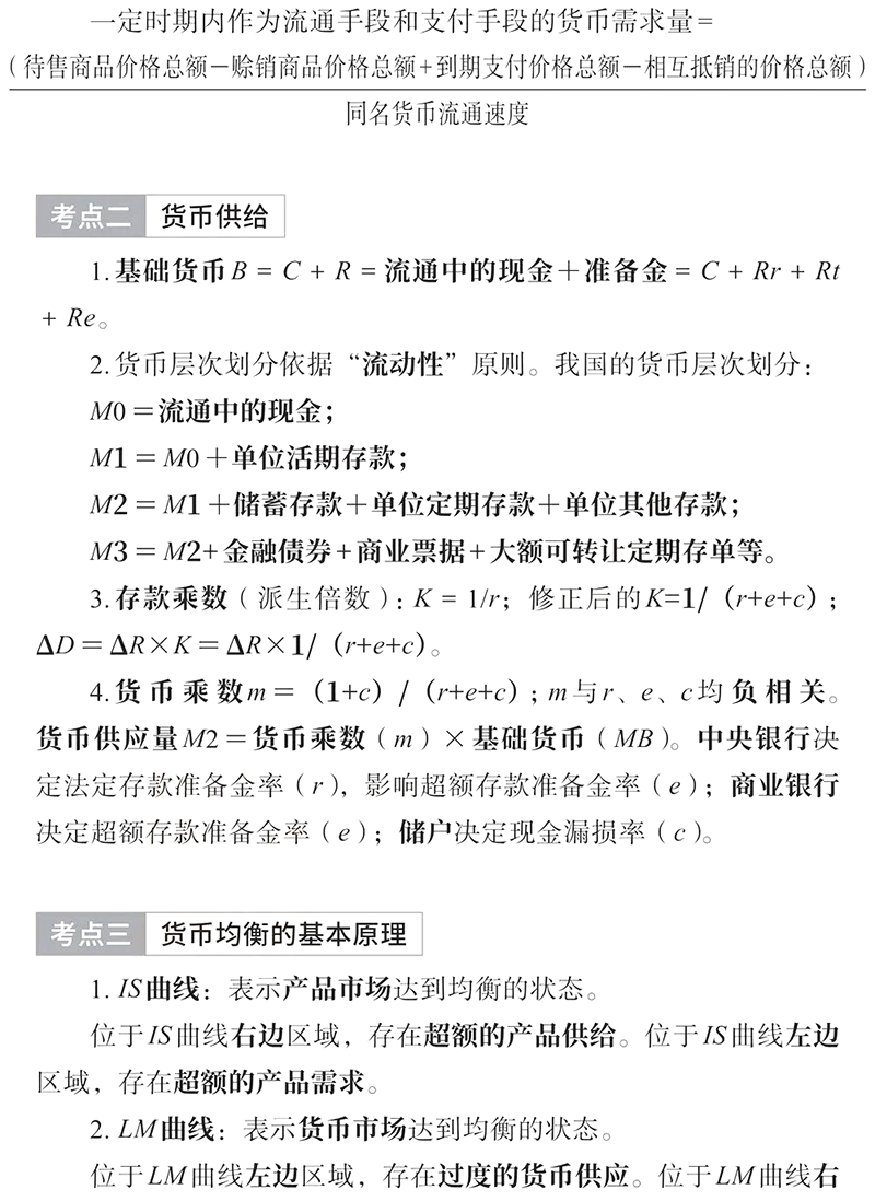 2024年中级经济师《金融专业》核心考点汇总