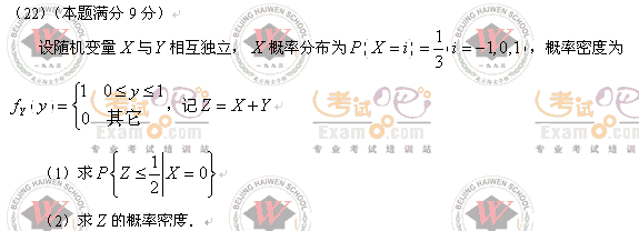 考试吧万学海文：2008年考研数学一真题