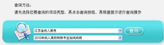 2010江苏成人高考特殊专业加试成绩查询入口