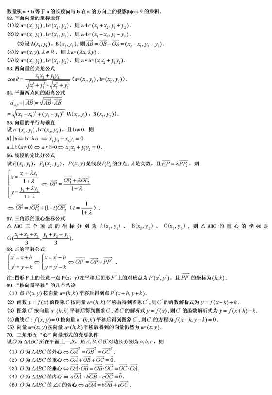 成人高考数学公式