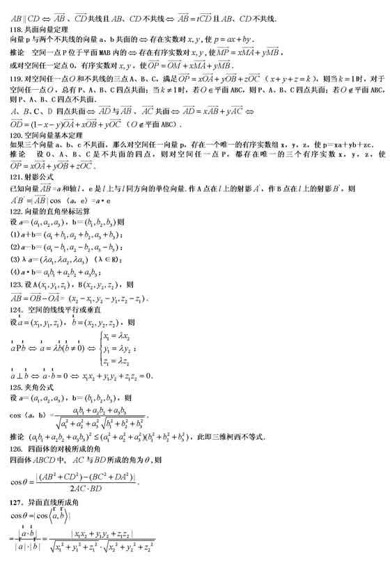 成人高考数学公式