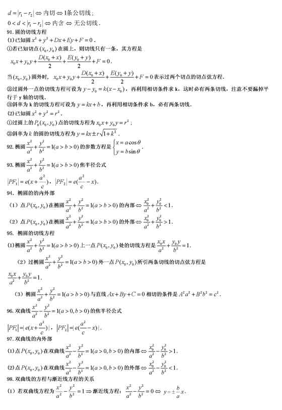 成人高考数学公式