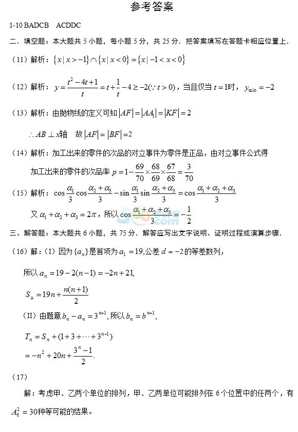 2014成人高考专升本高等数学冲刺预测题及答案