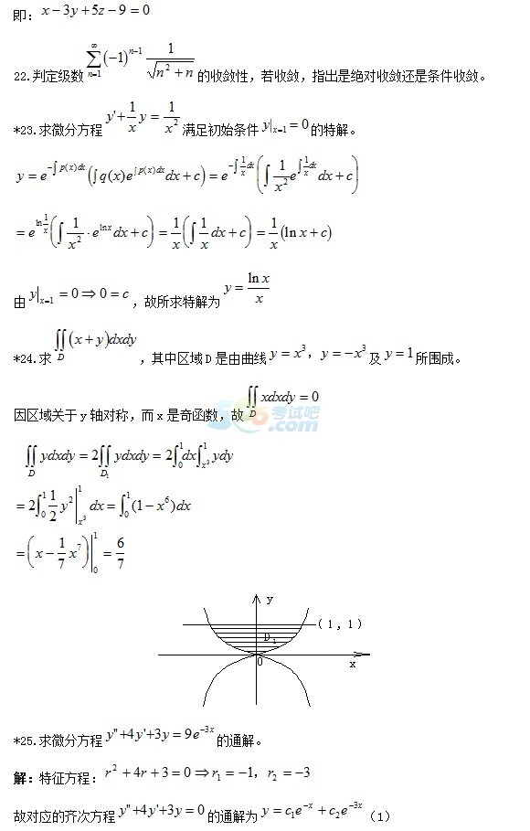 2014成人高考专升本高等数学冲刺预测题及答案