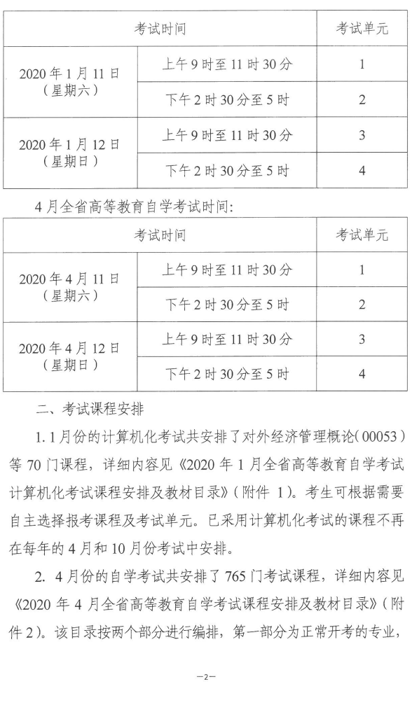 湖南2021年1月自考时间:1月11日-12日