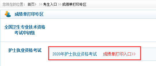 广东2020年护士执业资格考试成绩单打印入口已开通