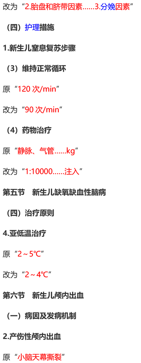 2023年初级护师考试《儿科护理学》教材变动内容