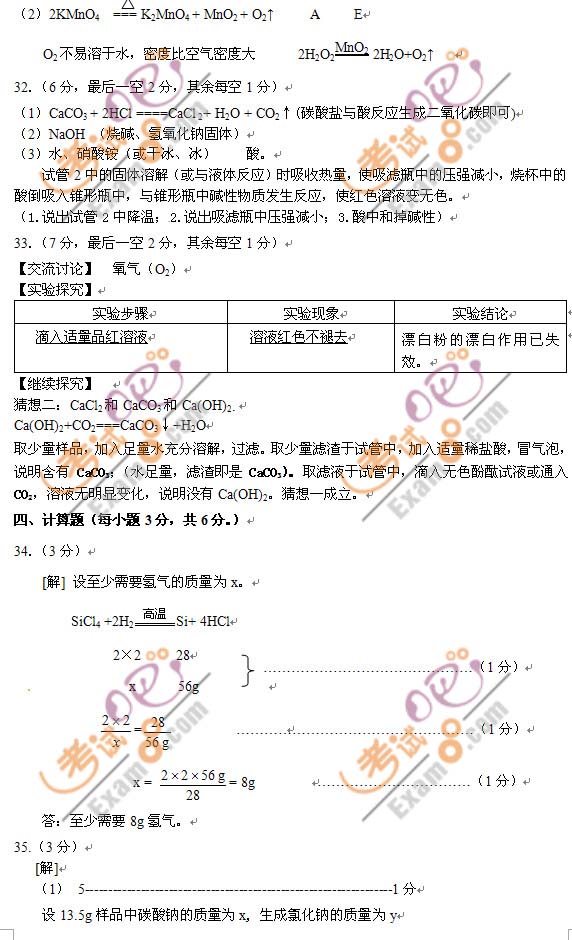 2011北京房山区中考一模化学试题及答案