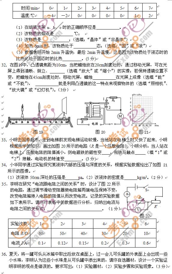 2011北京顺义区中考一模物理试题