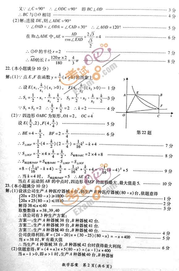 2011福建莆田中考《数学》试题及答案