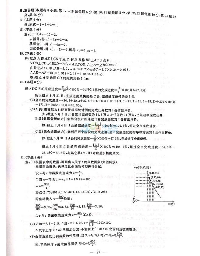 考试吧：2017浙江丽水中考《数学》试题及答案