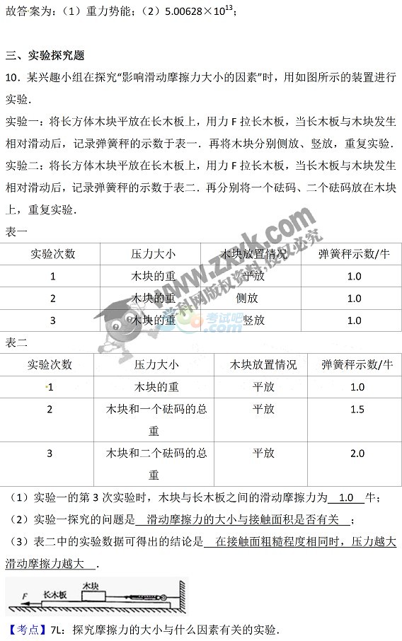 考试吧：2017年浙江丽水中考《物理》试题及答案