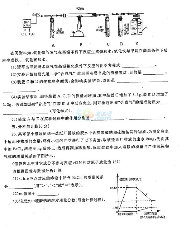 考试吧：山东省烟台市2017年中考《化学》试题