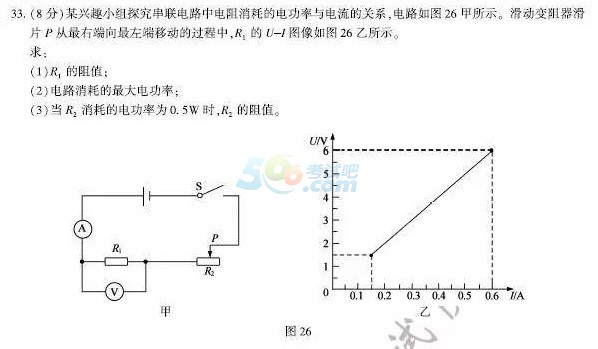 考试吧首推：2017福建中考《物理》试题及答案