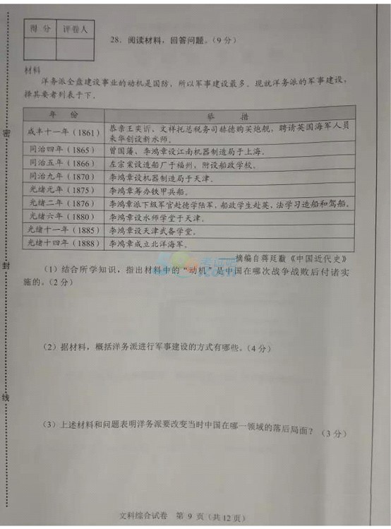 考试吧：2017年河北省中考《文科综合》试题