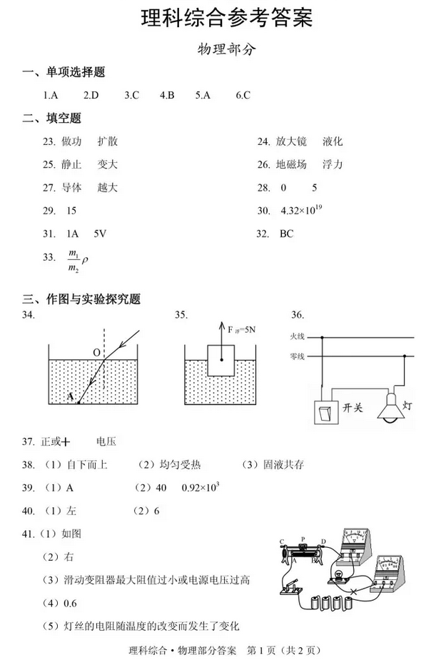 考试吧：2017年湖北襄阳中考《理综》试题及答案