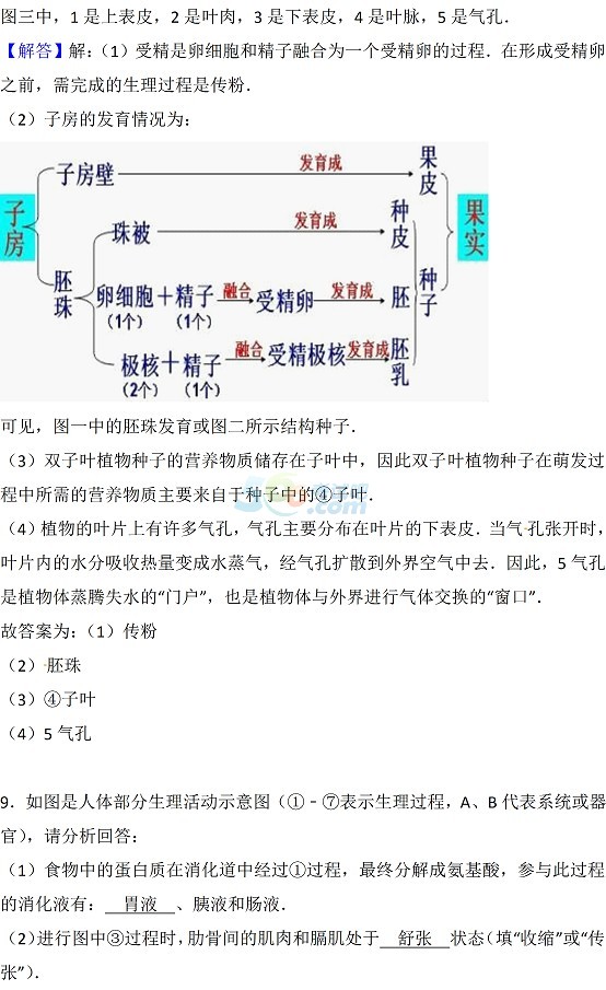 考试吧：2017湖北荆门中考《生物》试题及答案