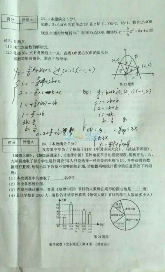 2017年黑龙江龙东地区中考《数学》真题及答案