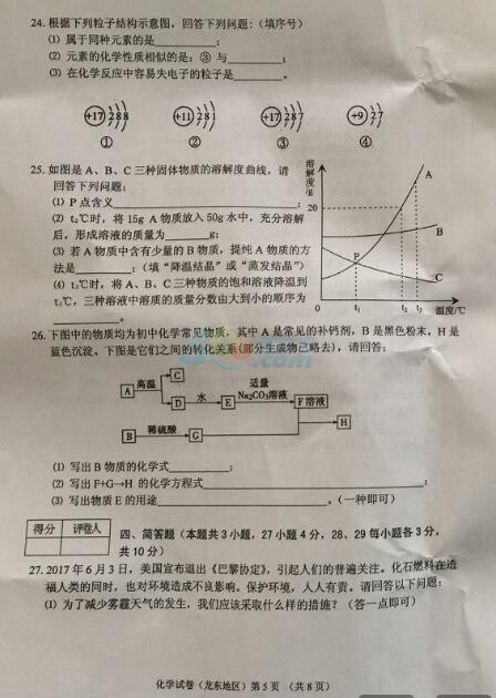 2017年黑龙江龙东地区中考《化学》真题及答案