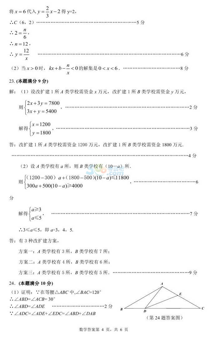 考试吧：2017年山东东营中考《数学》真题及答案