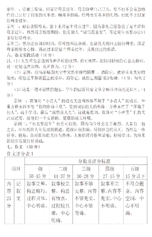 考试吧：2017年湖北荆门中考《语文》试题及答案