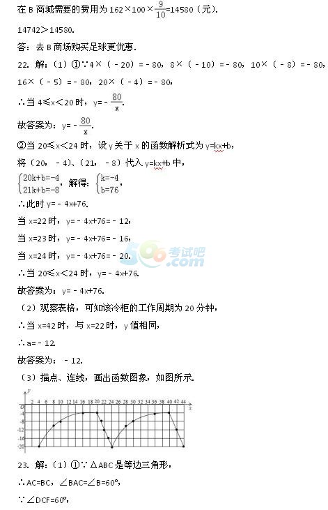 考试吧：2017年山东烟台中考《数学》试题及答案