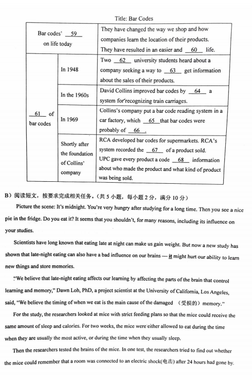 考试吧：2017年江苏徐州中考《英语》试题及答案