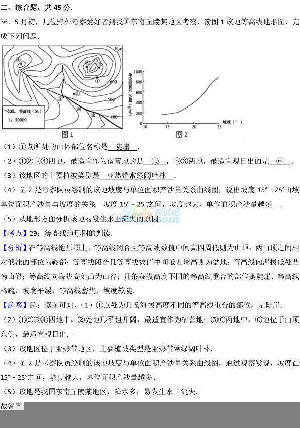 考试吧：2017年山东青岛中考《地理》试题及答案