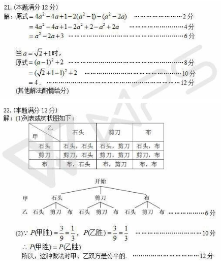 考试吧：2017年湖南怀化中考《数学》真题及答案