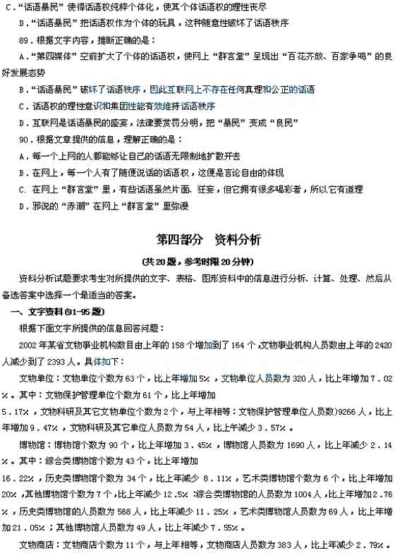 江苏：2004年行政职业能力倾向测验试题(A卷)