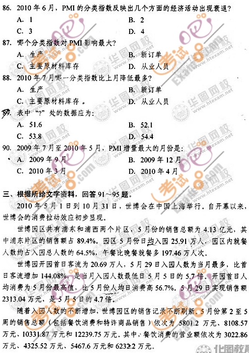 2010年下半年辽宁公务员考试《行测》真题