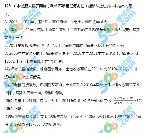 2013年国考《行测》资料分析试题及答案