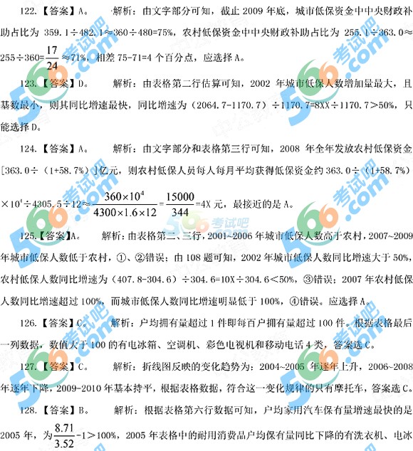 2015年4.25公务员《行测》模拟试题(10)答案及解析