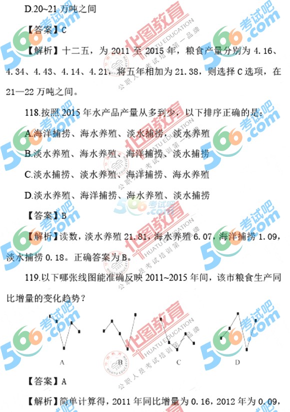 2017年国家公务员考试行测资料分析真题副省级