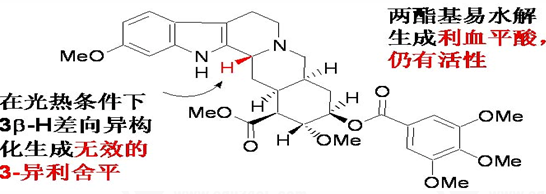 结构特点:吲哚类生物碱,五环稠和结构,含有两个酯基