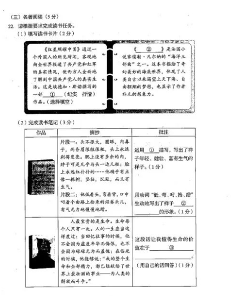 2021年吉林省中考语文真题及答案公布